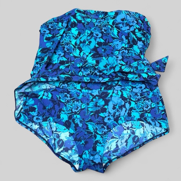 LL Bean Sarong UPF 40+ Slimming One Piece Swimsuit Size 18W - Picture 2 of 8